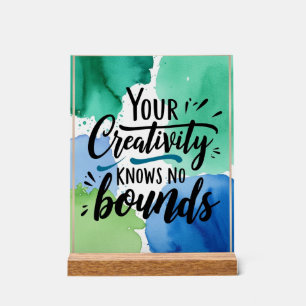 Je creativiteit kent geen grenzen acryl bord