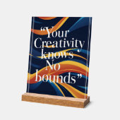 Je creativiteit kent geen grenzen acryl bord (Hoek)