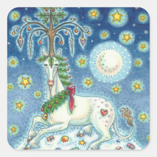 JE CROIS À LA LICORNE DE NOËL, AUTOCOLLANTS DE CHE