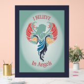 Je crois en Angels Hanging mur art signe acrylique (Mariage)