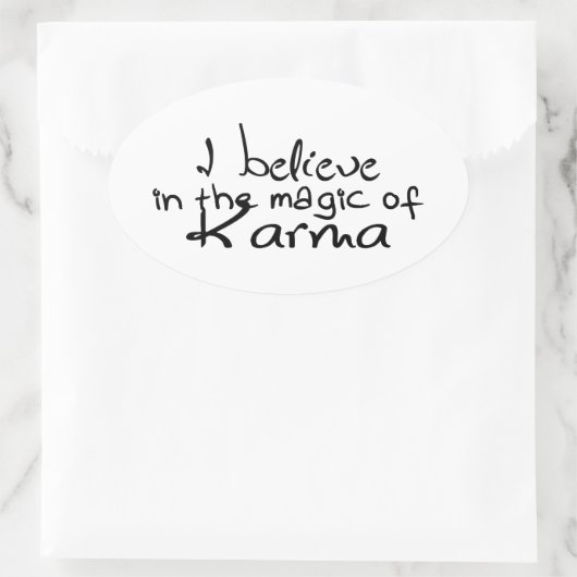 Je crois en Karma OVAL STICKER (Sac)