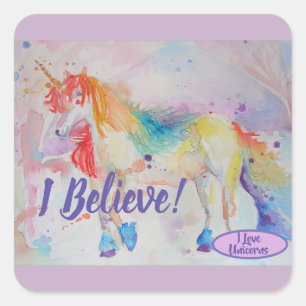 Je Crois En Unicorns Sticker Rainbow Cute Girls