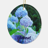 Je crois ! Ornement de Noël Hydrangeas Bleus (Gauche)