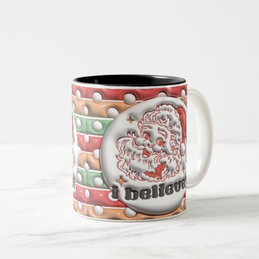 Je crois que Père Noël Mug - style puffy 3D (Devant droit)