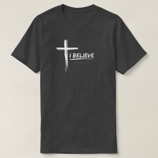 Je crois - Romains 10:9-10 T-shirt (Design devant)