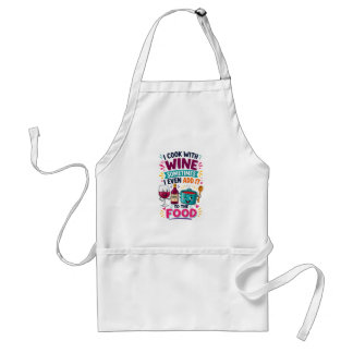 Je cuisine avec du vin. Tabliers drôles