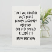 Je dacht vast dat je nooit een chagrijnige oude zo feestdagenkaart (Staand voorkant)