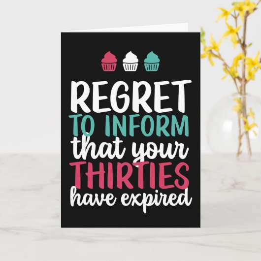 Je dertig zijn afgelopen 40e verjaardag. kaart (Gele Bloem)