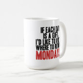 Je déteste les lundis café Mug (Devant droit)