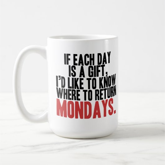 Je déteste les lundis café Mug (Gauche)