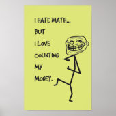 Je déteste les maths... - Poster des maths (Devant)