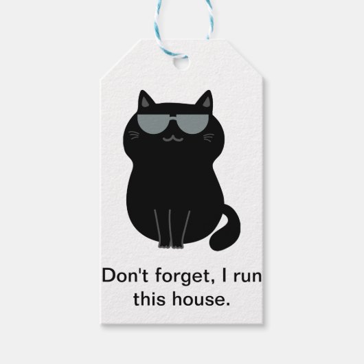 Je dirige la maison - Joli Chat - Étiquette de Cad (Devant)