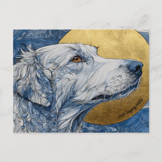 Je Dis Juste Bonjour Chien Carte Postale (Devant)