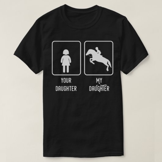 Je dochter Mijn dochter Rider Daughte T-shirt (Design voorkant)
