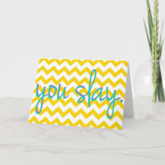 "Je doodt" Wenskaart in Yellow Chevron Kaart