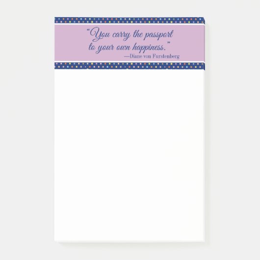 Je draagt het paspoort naar je eigen geluk post-it® notes (Voorkant)