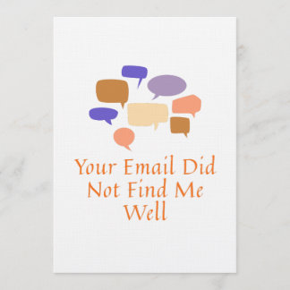 Je e-mail heeft me niet goed getroffen kaart