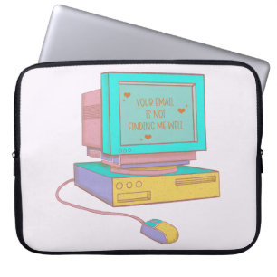 Je e-mail komt niet goed bij me over Funny Retro Laptop Sleeve