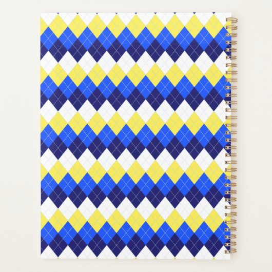Je eigen ergste vijand citaat Geel, Blauw Argyle Planner (Achterkant)