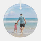 Je eigen foto of tekst toevoegen glas ornament (Voorkant)