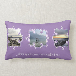 Je eigen foto's en tekstlavender Paars Kussen