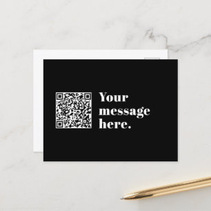 Je eigen geüploade QR-code & bewerkbare retro-teks Briefkaart