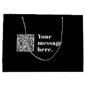 Je eigen geüploade QR-code & bewerkbare retro teks Groot Cadeauzakje (Achterkant)