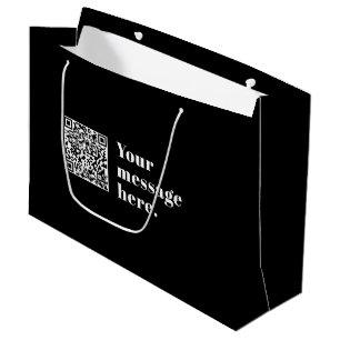 Je eigen geüploade QR-code en bewerkbare retro-tek Groot Cadeauzakje