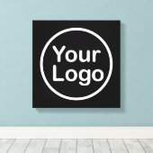 Je eigen Logo toevoegen | Zwarte achtergrond Canvas Afdruk (Insitu (Houten vloer))
