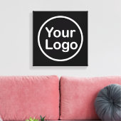 Je eigen Logo toevoegen | Zwarte achtergrond Canvas Afdruk (Insitu (Woonkamer))