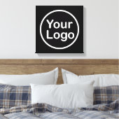Je eigen Logo toevoegen | Zwarte achtergrond Canvas Afdruk (Insitu (Slaapkamer))