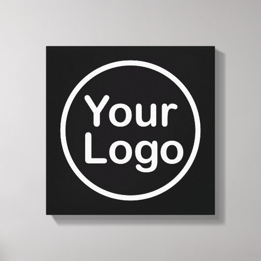 Je eigen Logo toevoegen | Zwarte achtergrond Canvas Afdruk (Voorkant)