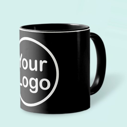 Je eigen Logo toevoegen | Zwarte achtergrond Mok