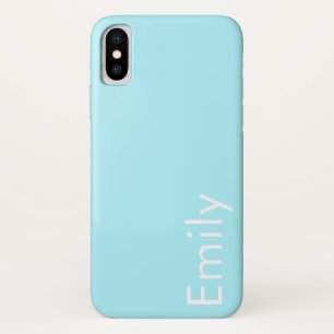 Je Eigen Naam of Woord Zachte Hemelblauw iPhone X Hoesje