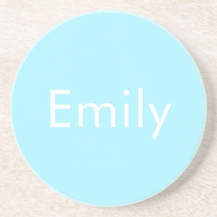 Je Eigen Naam of Woord Zachte Hemelblauw Zandsteen Onderzetter