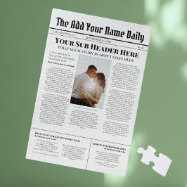Je eigen nieuwsartikel op de voorpagina Persoonlij Legpuzzel