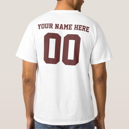 Je eigen nummers en naam t-shirt (Achterkant)