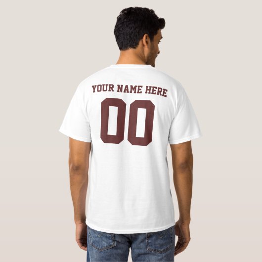 Je eigen nummers en naam t-shirt (Achterkant volledig)