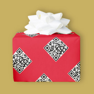 Je eigen QR-code   Eenvoudig herhalend patroon Cadeaupapier