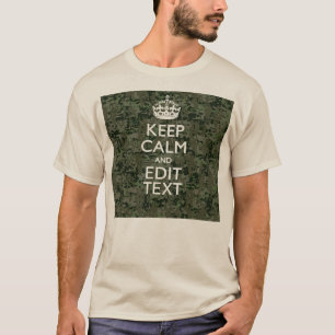 Je eigen tekst digitale camo Woodland kalm houden T-shirt