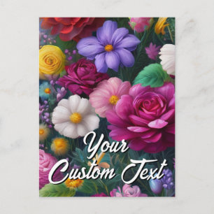 Je eigen tekst gemengde bloemen 23 sjabloon