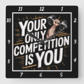 Je enige concurrent ben jij vierkante klok (Voorkant)