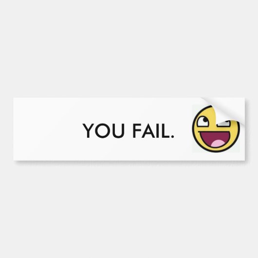 Je faalt. bumpersticker (Voorkant)
