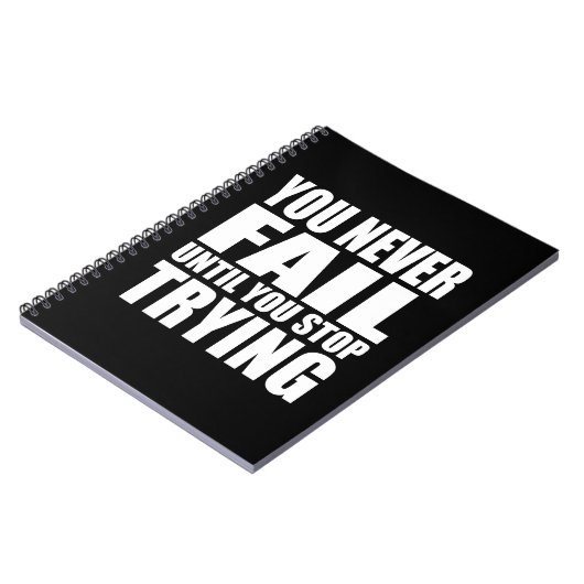 je faalt nooit zolang je blijft proberen notitieboek (Linkerzijde)