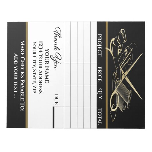 Je factuur notitieblok (Voorkant)