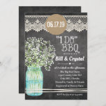 Je fais BBQ Couples Douche Chalkboard Invitation<br><div class="desc">I Do BBQ Fiançailles Couples Douche Chalet Mason Jar Bébé haleine Gypsophila Invitation</div>