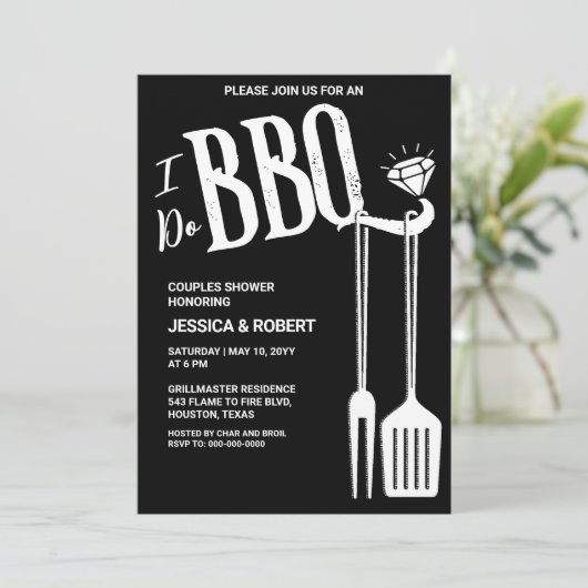 Je fais BBQ Couples Douche Invitation (Debout devant)