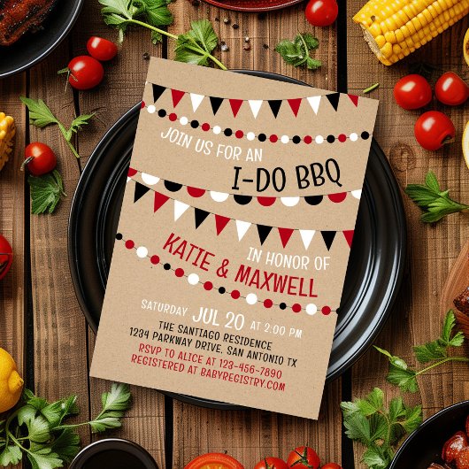 Je fais BBQ Couples nuptiale Douche Invitation