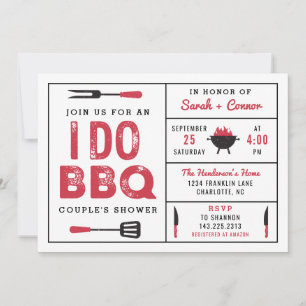 Je fais BBQ Couple's Shower Invitation