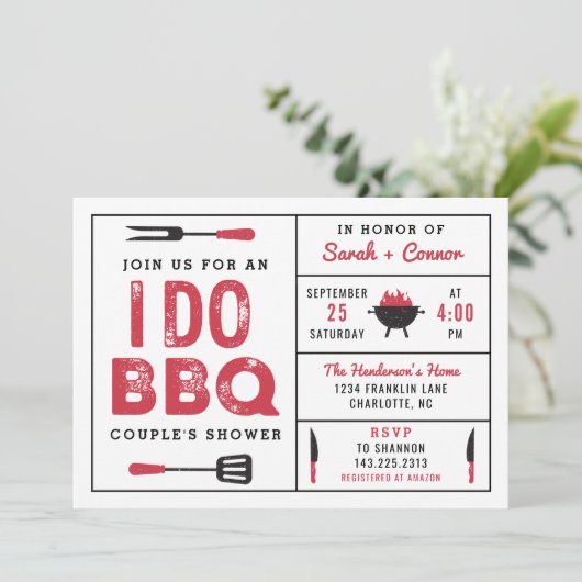 Je fais BBQ Couple's Shower Invitation (Debout devant)